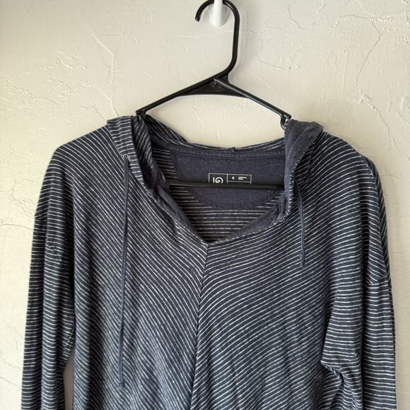 IO Pullover Hoodie Womens Small‎ Striped Hemp Organic Cotton Lightweight - Picture 1 of 9